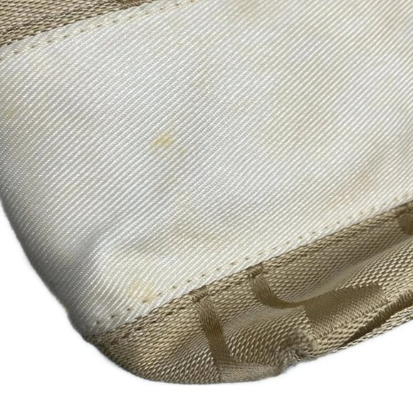 Auth COACH Signature Striped Tote F19046 Beige Cream Jacquard Patent Leather - Picture 10 of 16